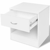 242547 Nightstand 2 pcs with Drawer White