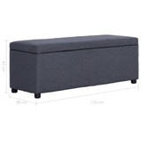 Klupa s pretincem za pohranu 116 cm tamnosiva poliesterska Klupa s pretincem za pohranu 116 cm tamnosiva poliesterska
