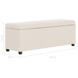 Klupa s pretincem za pohranu 116 cm krem poliesterska Klupa s pretincem za pohranu 116 cm krem poliesterska