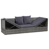 Vrtni ležaj sivi 200 x x 60 cm od poliratana