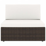 4-dijelna vrtna garnitura od poliratana smeđa