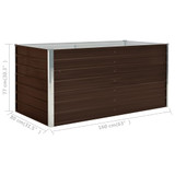 Povišena vrtna gredica smeđa 160 x 80 x 77 cm pocinčani čelik