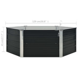 Povišena vrtna gredica antracit 129x129x45 cm pocinčani čelik Povišena vrtna gredica antracit 129x129x45 cm pocinčani čelik
