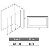 Sklopiva vrata za tuš-kabinu s 3 ploče ESG 130 x 138 cm