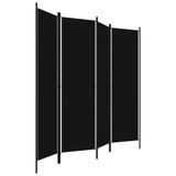 Sobna pregrada s 4 panela crna 200 x 180 cm Sobna pregrada s 4 panela crna 200 x 180 cm