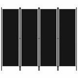 Sobna pregrada s 4 panela crna 200 x 180 cm Sobna pregrada s 4 panela crna 200 x 180 cm