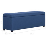 Klupa s pretincem za pohranu 116 cm plava poliesterska Klupa s pretincem za pohranu 116 cm plava poliesterska