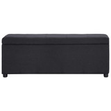 Klupa s pretincem za pohranu 116 cm crna poliesterska Klupa s pretincem za pohranu 116 cm crna poliesterska