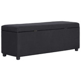 Klupa s pretincem za pohranu 116 cm crna poliesterska Klupa s pretincem za pohranu 116 cm crna poliesterska