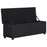 Klupa s pretincem za pohranu 116 cm crna poliesterska Klupa s pretincem za pohranu 116 cm crna poliesterska