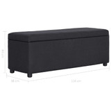 Klupa s pretincem za pohranu 116 cm crna poliesterska Klupa s pretincem za pohranu 116 cm crna poliesterska