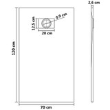 Kada za tuš SMC crna 120 x 70 cm