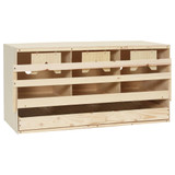 Gnijezdo za kokoši s 3 odjeljka 72x33x38 cm masivna borovina