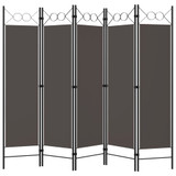 Sobna pregrada s 5 panela antracit 200 x 180 cm Sobna pregrada s 5 panela antracit 200 x 180 cm