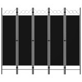 Sobna pregrada s 5 panela crna 200 x 180 cm Sobna pregrada s 5 panela crna 200 x 180 cm