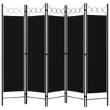 Sobna pregrada s 5 panela crna 200 x 180 cm Sobna pregrada s 5 panela crna 200 x 180 cm