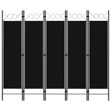 Sobna pregrada s 5 panela crna 200 x 180 cm Sobna pregrada s 5 panela crna 200 x 180 cm