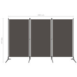 Sobna pregrada s 3 panela antracit 260 x 180 cm Sobna pregrada s 3 panela antracit 260 x 180 cm