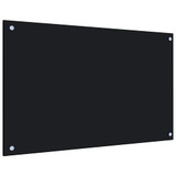 Kuhinjska zaštita od prskanja crna 80 x 50 cm kaljeno staklo Kuhinjska zaštita od prskanja crna 80 x 50 cm kaljeno staklo