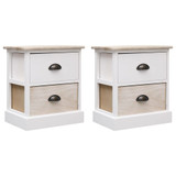 Noćni ormarići 2 kom bijeli/prirodni 38x28x45 cm drvo paulovnije