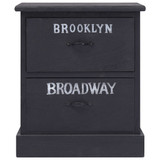 Noćni ormarići 2 kom crni 38 x 28 x 45 cm od drva paulovnije