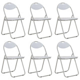 Sklopive blagovaonske stolice od umjetne kože 6 kom bijele