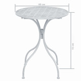 3-dijelni bistro set čelični sivo bijeli