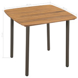 44233 Garden Table 80x80x72cm Solid Acacia Wood and Steel