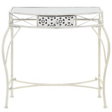 Bočni stolić u francuskom stilu metalni 82 x 39 x 76 cm bijeli Bočni stolić u francuskom stilu metalni 82 x 39 x 76 cm bijeli