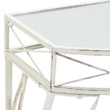 Bočni stolić u francuskom stilu metalni 82 x 39 x 76 cm bijeli Bočni stolić u francuskom stilu metalni 82 x 39 x 76 cm bijeli