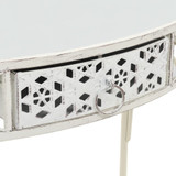 Bočni stolić u francuskom stilu metalni 82 x 39 x 76 cm bijeli Bočni stolić u francuskom stilu metalni 82 x 39 x 76 cm bijeli