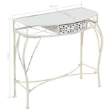 Bočni stolić u francuskom stilu metalni 82 x 39 x 76 cm bijeli Bočni stolić u francuskom stilu metalni 82 x 39 x 76 cm bijeli