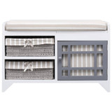 Klupa za hodnik bijela 70 x 33,5 x 45 cm od drva paulovnije Klupa za hodnik bijela 70 x 33,5 x 45 cm od drva paulovnije