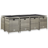 13-dijelni vrtni blagovaonski set od poliratana sivi