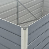 Povišena vrtna gredica 160 x 80 x 45 cm pocinčani čelik siva