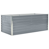 Povišena vrtna gredica 160 x 80 x 45 cm pocinčani čelik siva