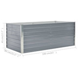 Povišena vrtna gredica 160 x 80 x 45 cm pocinčani čelik siva