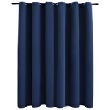 Zavjesa za zamračivanje s metalnim prstenima plava 290 x 245 cm