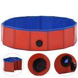 Sklopivi bazen za pse crveni 80 x 20 cm PVC