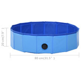 Sklopivi bazen za pse plavi 80 x 20 cm PVC