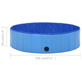 Sklopivi bazen za pse plavi 120 x 30 cm PVC