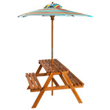 Dječji stol za piknik sa suncobranom 79x90x60 cm bagremovo drvo