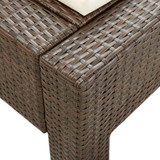 Ležaj za sunčanje s jastukom za 2 osobe smeđi od poliratana Ležaj za sunčanje s jastukom za 2 osobe smeđi od poliratana