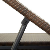 Ležaj za sunčanje s jastukom za 2 osobe smeđi od poliratana Ležaj za sunčanje s jastukom za 2 osobe smeđi od poliratana