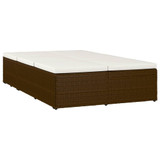 Pretvorivi ležaj za sunčanje od poliratana s jastukom smeđi Pretvorivi ležaj za sunčanje od poliratana s jastukom smeđi