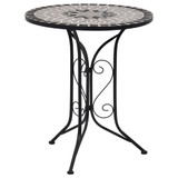 Bistro stolić s mozaikom sivi 61 cm keramički