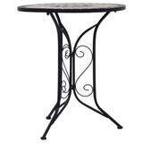 Bistro stolić s mozaikom sivi 61 cm keramički