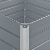 Povišena vrtna gredica 100 x 100 x 45 cm pocinčani čelik siva