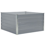 Povišena vrtna gredica 100 x 100 x 45 cm pocinčani čelik siva