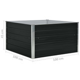 Povišena vrtna gredica 100x100x45 cm pocinčani čelik antracit Povišena vrtna gredica 100x100x45 cm pocinčani čelik antracit